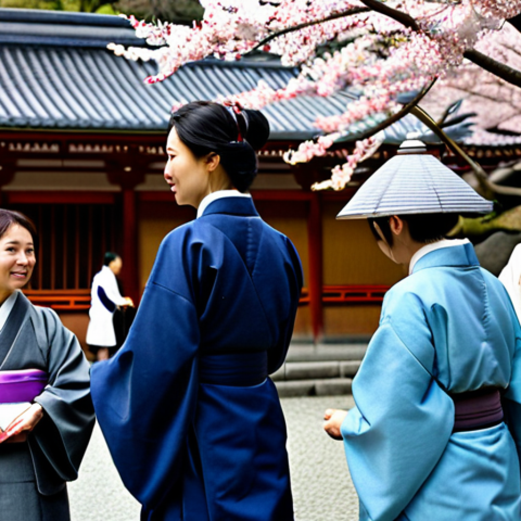 Tourism Interpreter**

"A professional, fully clothed female interpreter guiding a group of tourists in Kyoto, Japan. She's wearing modest, traditional Japanese clothing. Background includes a beautiful temple and cherry blossoms. Appropriate attire, safe for work, perfect anatomy, natural proportions, family-friendly, professional photography, high quality."

**