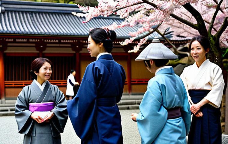 Tourism Interpreter**

"A professional, fully clothed female interpreter guiding a group of tourists in Kyoto, Japan. She's wearing modest, traditional Japanese clothing. Background includes a beautiful temple and cherry blossoms. Appropriate attire, safe for work, perfect anatomy, natural proportions, family-friendly, professional photography, high quality."

**