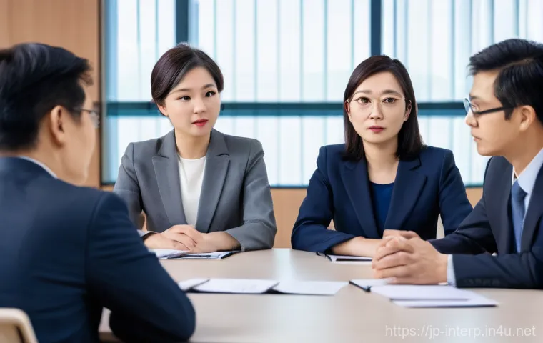 국제통역사 업무 실수 사례 - **Prompt:** A professional interpreter, gender-neutral, is at a round table conference between two c...